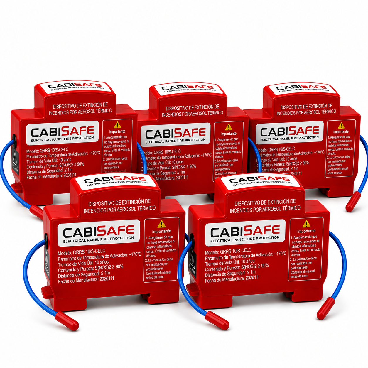 CabiSafe® | Mini extintor automático para cuadros eléctricos - PACK 5 UNIDADES
